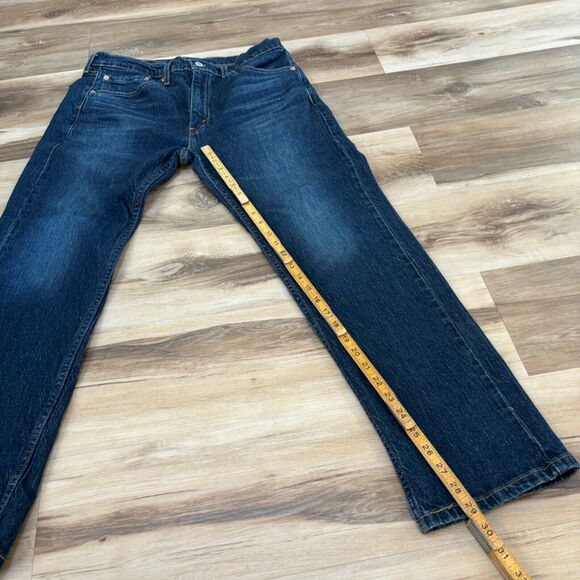 Levi's 505 Jeans Mens 34 x 30 Regular Fit Straight Leg Dark Wash - Picture 4 of 10